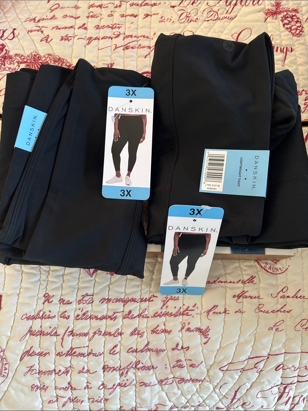 NWT Bundle (2) Danskin Black Athletic Legging/Lightweight Tights SIZE 3X